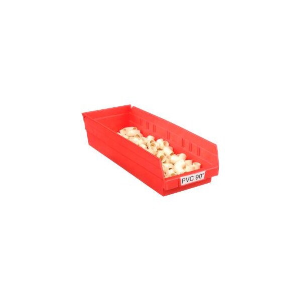 Akro-Mils Shelf Storage Bin, Plastic, Red, 12 PK 30138RED - main